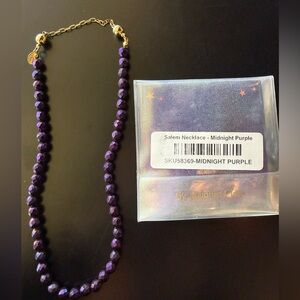 By Alexa Rae BAR Salem Necklace Midnight Purple Beaded Strand magnetic extender💜